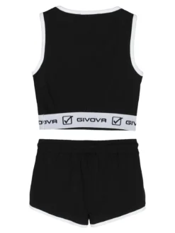 Givova Completo sportivo da ragazza con top e shorts - nero