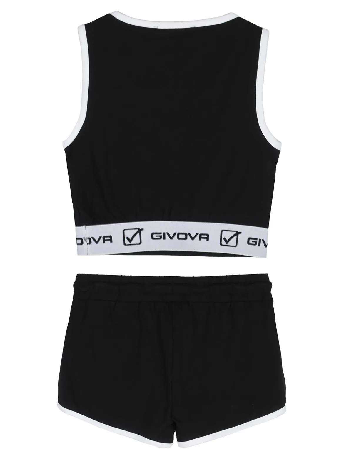 Givova Completo sportivo da ragazza con top e shorts - nero