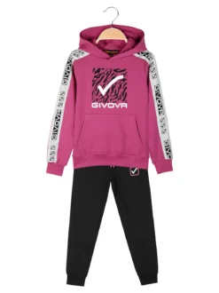 Givova Completo tuta da bambina 2 pezzi con cappuccio - rosa