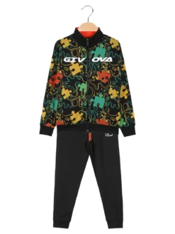 Givova Completo tuta da bambino felpato 2 pezzi con zip - verde