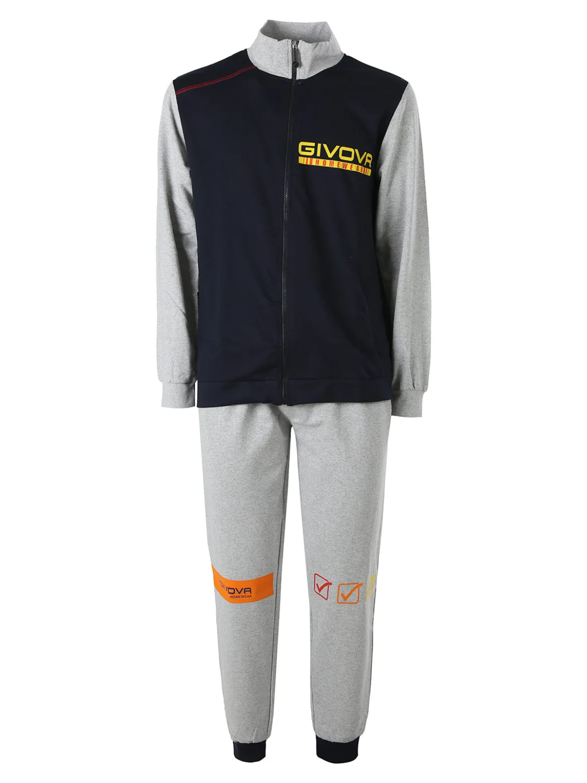 Givova Completo tuta da uomo full zip in cotone - blu scuro