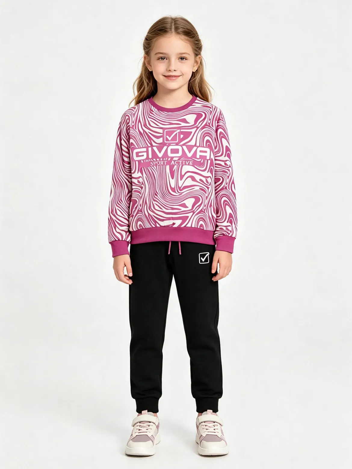 Givova Completo tuta girocollo da bambina - rosa
