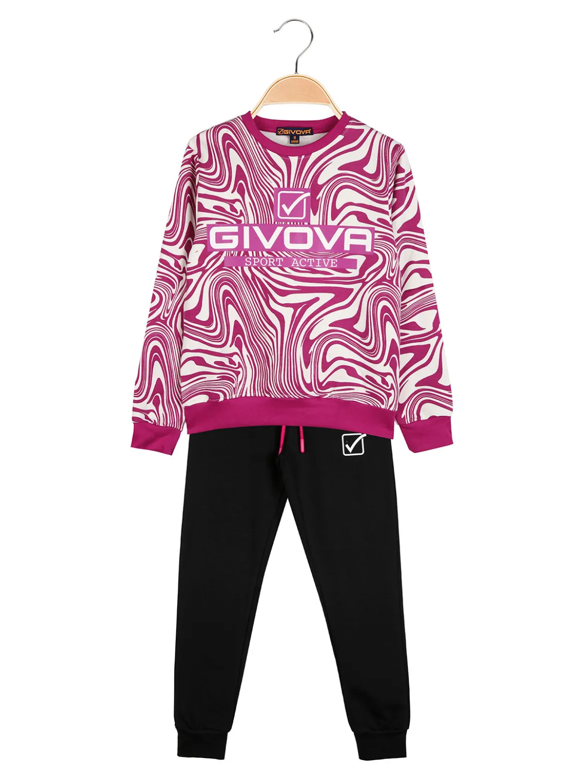 Givova Completo tuta girocollo da ragazza - fucsia