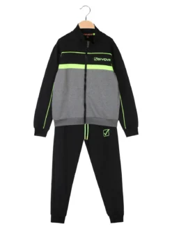 Givova Completo tuta 2 pezzi da bambino con zip - verde chiaro