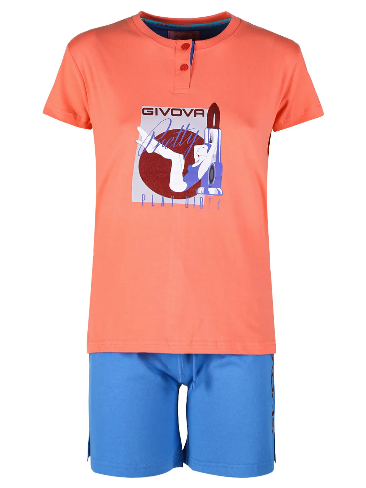 Givova Pigiama corto da donna in misto cotone jersey