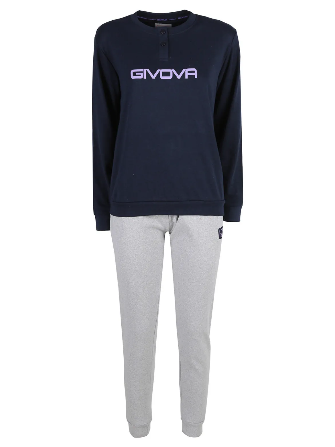 Givova Pigiama donna in cotone interlock - blu scuro