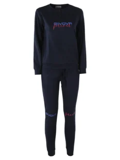 Givova Pigiama donna in cotone interlock con stampa - blu scuro