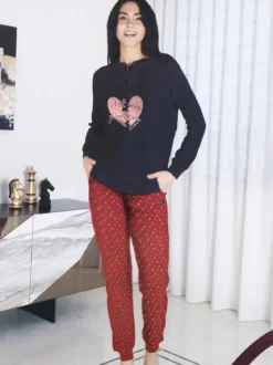Givova Pigiama lungo da donna in cotone interlock