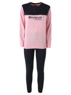 Givova Pigiama lungo da donna in misto cotone - blu scuro