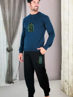 Givova Pigiama lungo da uomo in misto cotone