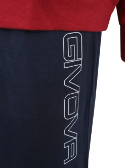 Givova Pigiama lungo da uomo in misto cotone interlock - bordeaux