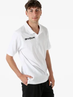 Givova Polo da uomo in cotone piquet a maniche corte - bianco