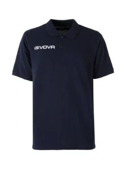 Givova Polo da uomo in cotone piquet a maniche corte - blu scuro