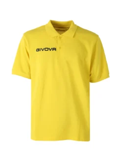 Givova Polo da uomo in cotone piquet a maniche corte - giallo