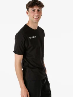 Givova T-shirt girocollo da uomo in cotone - nero