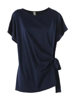 Glad Origin Maxi blusa da donna con fiocco laterale - blu scuro