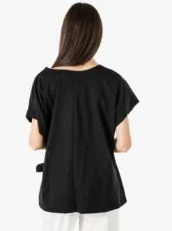 Glad Origin Maxi blusa da donna con fiocco laterale - nero