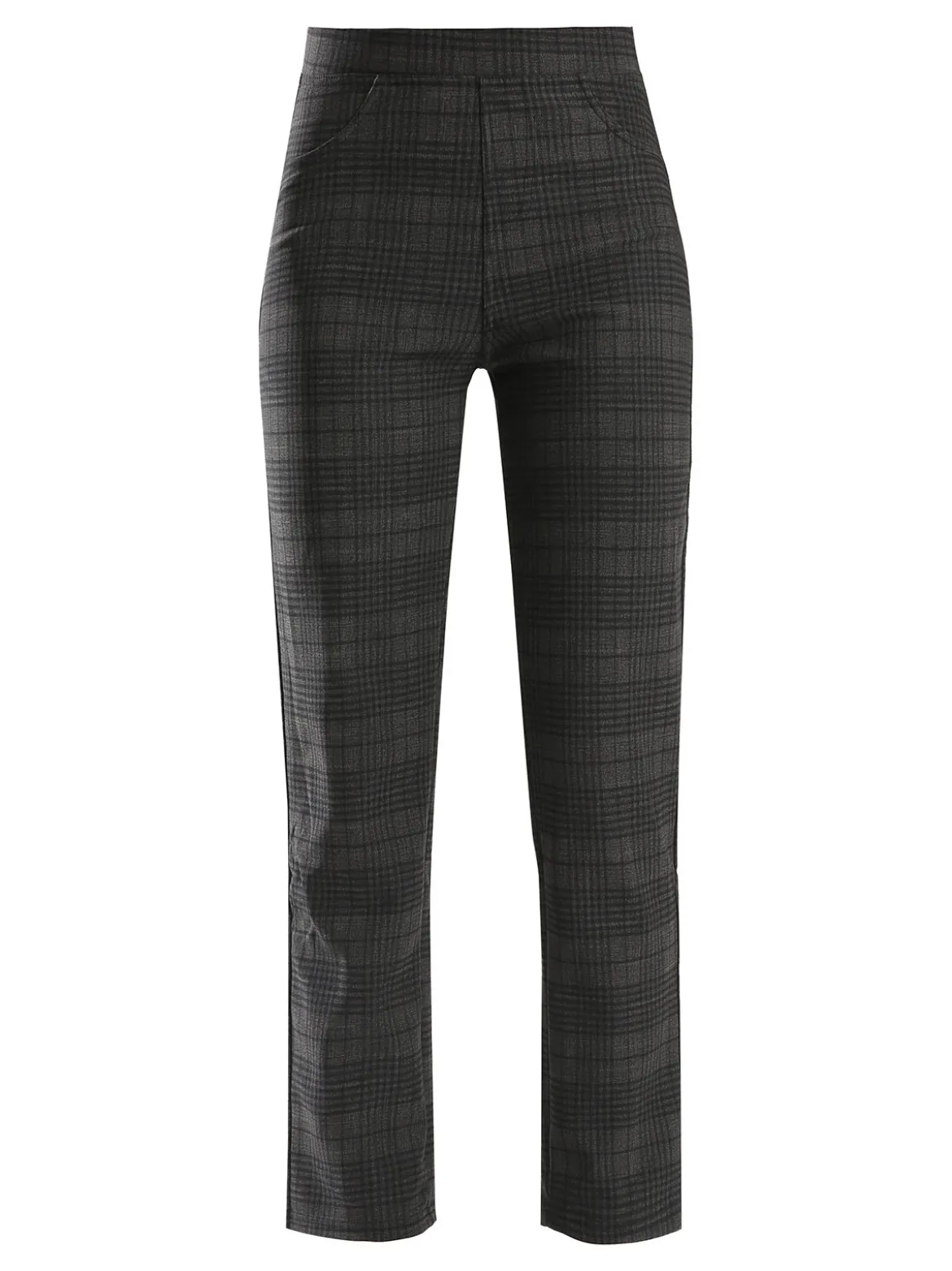 Gladys Leggings donna in pied de poule con interno in pile - grigio scuro