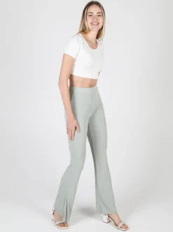 Gladys Leggings donna leggeri con finale a zampa e spacco laterale