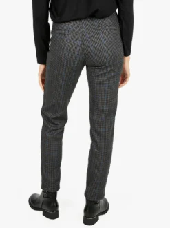 Gladys Leggings donna pied de poule con interno in pile - blu scuro