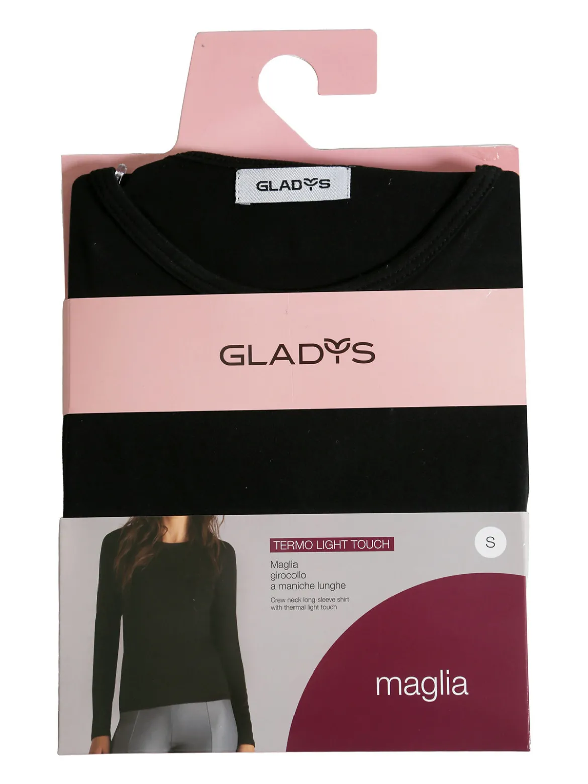 Gladys Maglia girocollo da donna termo light - nero