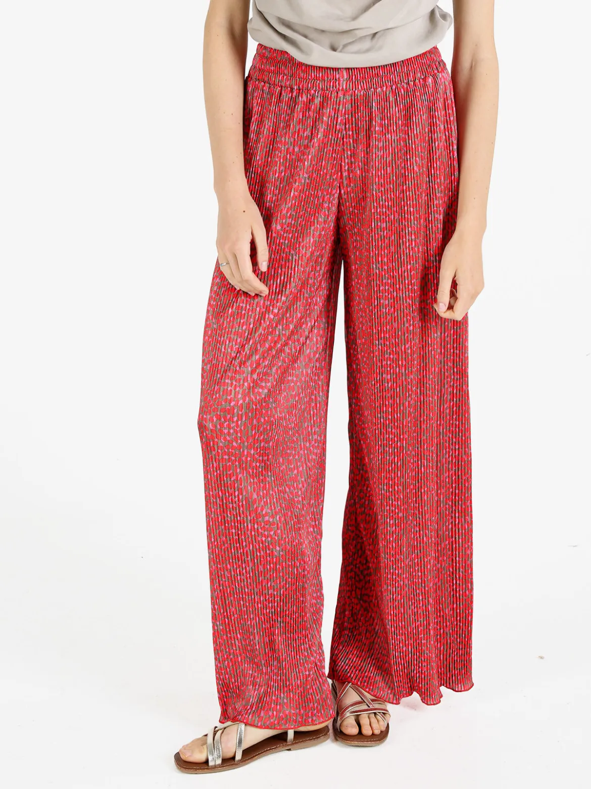 Gladys Pantaloni da donna a gamba larga plissettati