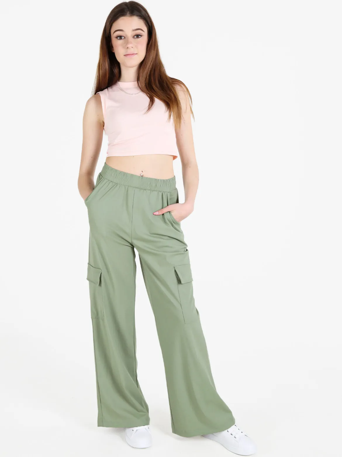 Gladys Pantaloni da donna cargo a gamba larga