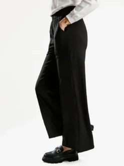 Gladys Pantaloni donna a gamba larga con interno in pile - nero