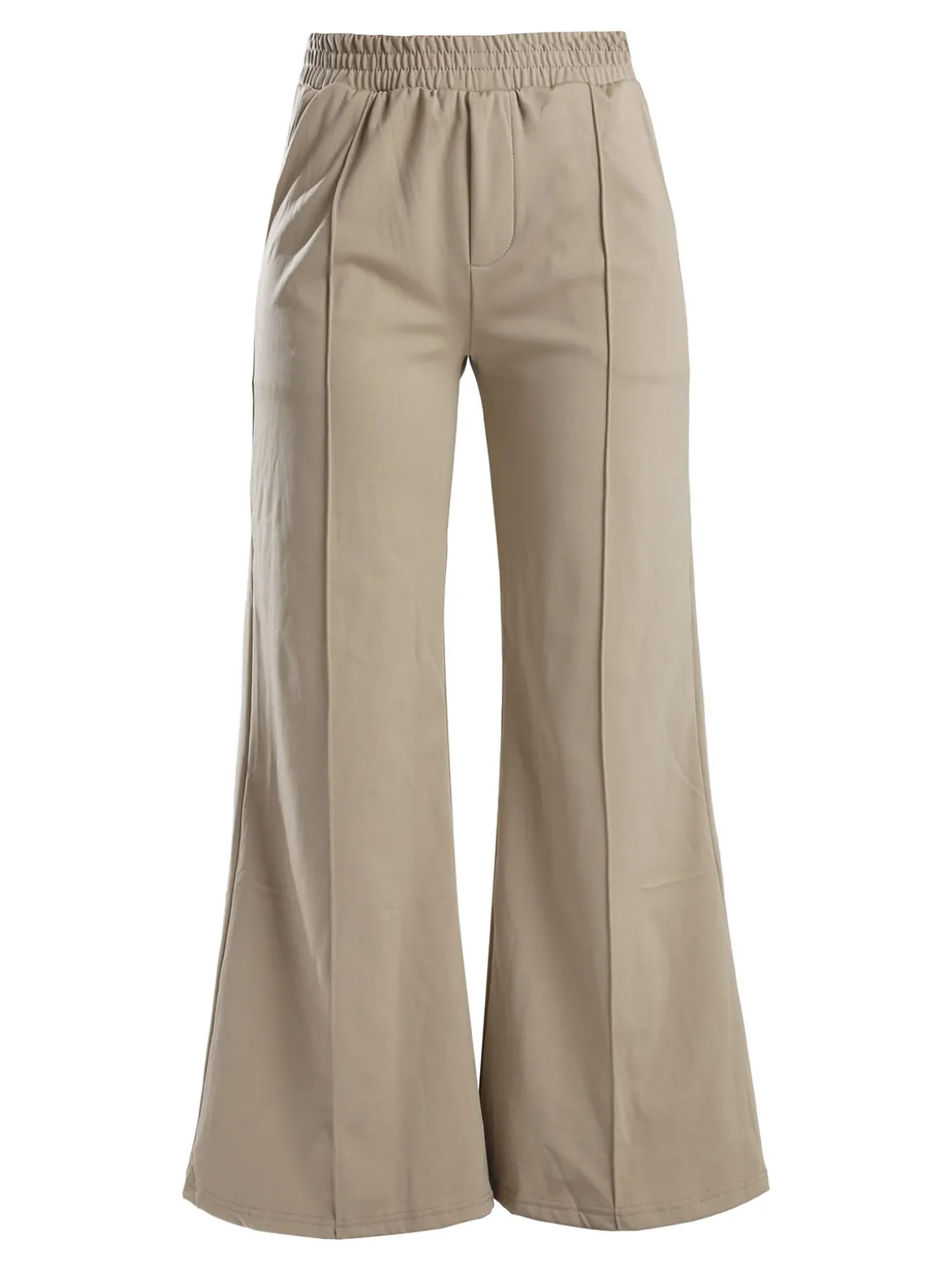 Gladys Pantaloni donna a gamba larga con interno in pile - sabbia