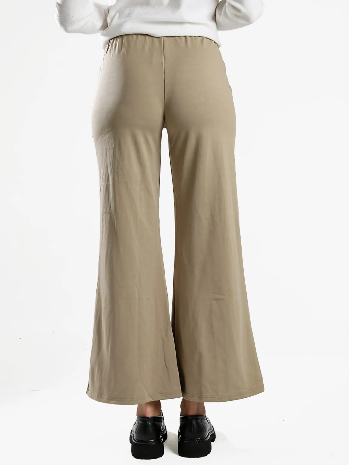 Gladys Pantaloni donna a gamba larga con interno in pile - sabbia