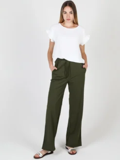 Gladys Pantaloni donna in tessuto tecnico a gamba larga