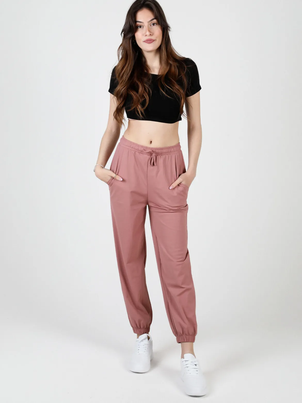 Gladys Pantaloni donna in tessuto tecnico con polsini