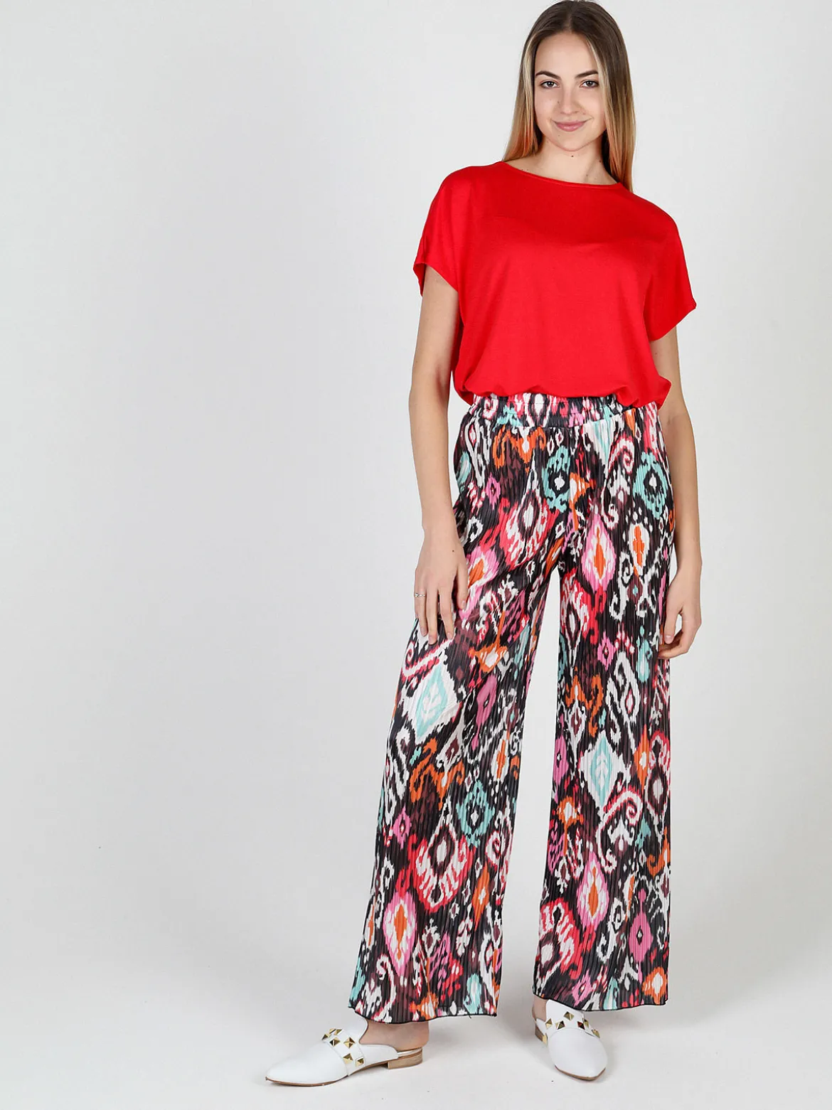 Gladys Pantaloni donna leggeri a palazzo colorati