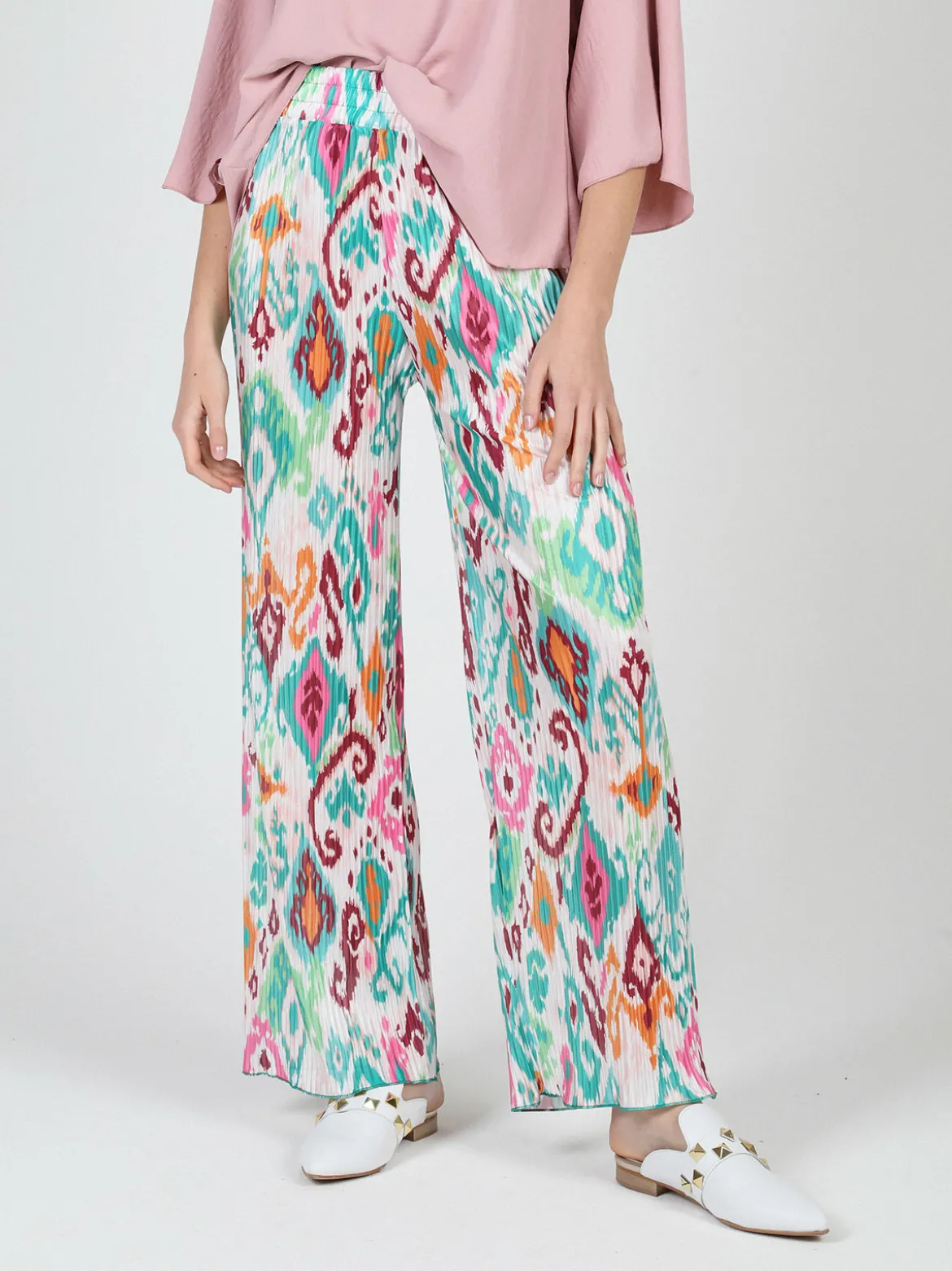 Gladys Pantaloni donna leggeri a palazzo colorati