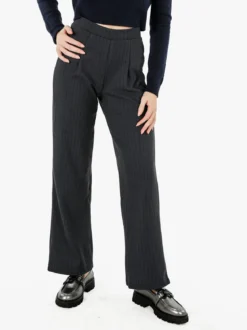 Gladys Pantaloni donna morbidi a gamba larga - nero