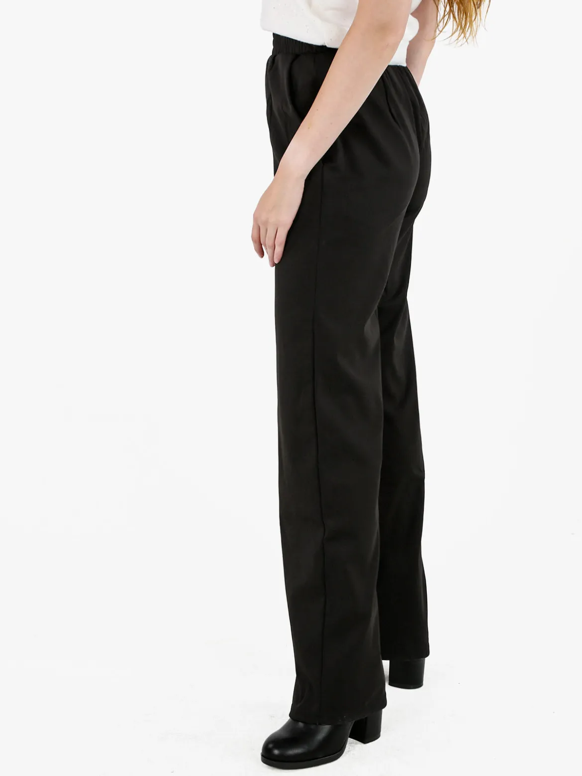 Gladys Pantaloni morbidi da donna a gamba larga - nero