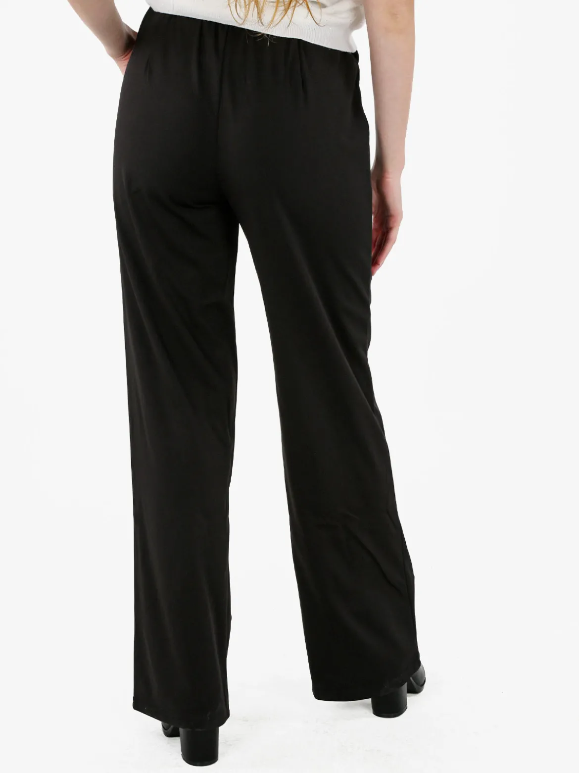 Gladys Pantaloni morbidi da donna a gamba larga - nero