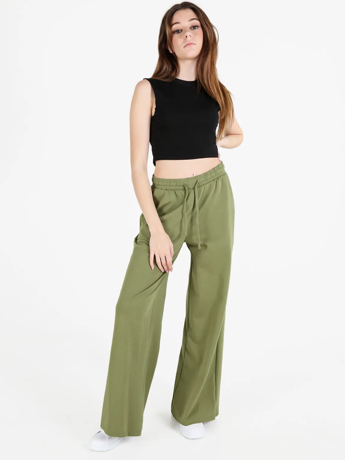 Gladys Pantaloni sportivi da donna a gamba larga con coulisse