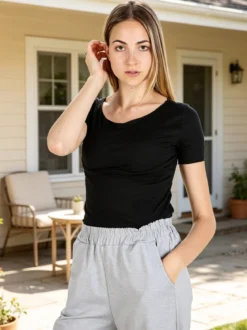 Gladys T-shirt donna girocollo in viscosa