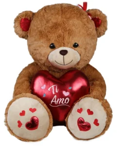 Glammy Peluche maxi San Valentino con cuore e scritta TI AMO