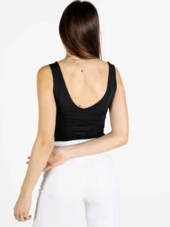 Gondola Blu Body donna smanicato con strass