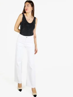Gondola Blu Body donna smanicato con strass