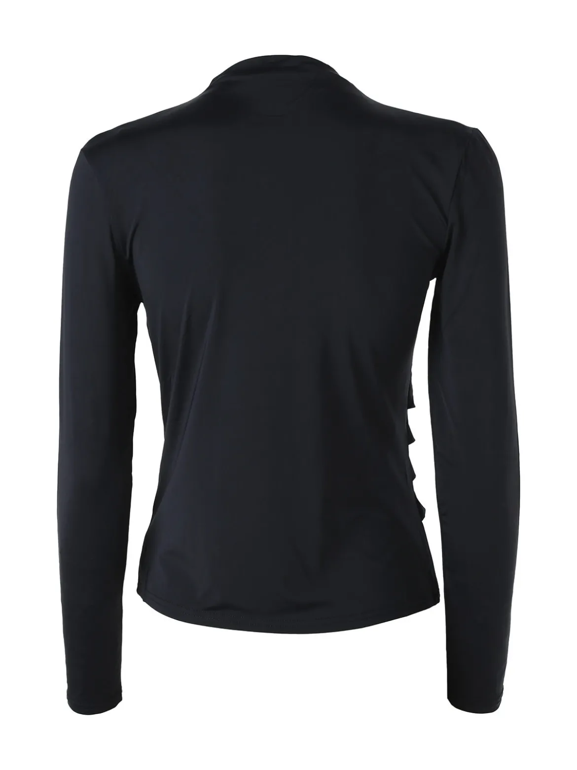 Gondola Blu Maglia donna accollata a maniche lunghe con drappeggio laterale - oliva