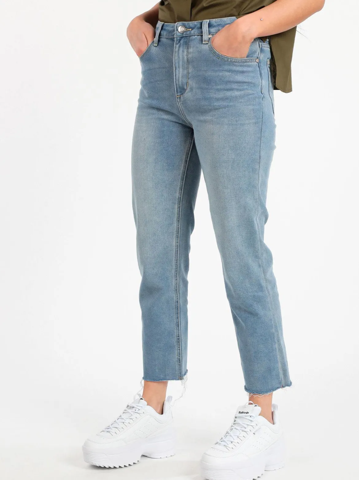 Griffai Jeans donna baggy sfilacciato