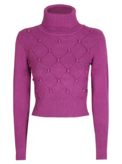 Griffai Maglione cropped donna a dolcevita