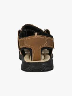 Grisport Sandali in pelle da uomo con cinturini a strappo e puntale chiuso - marrone