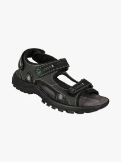 Grisport Sandali in pelle da uomo con strappi - nero