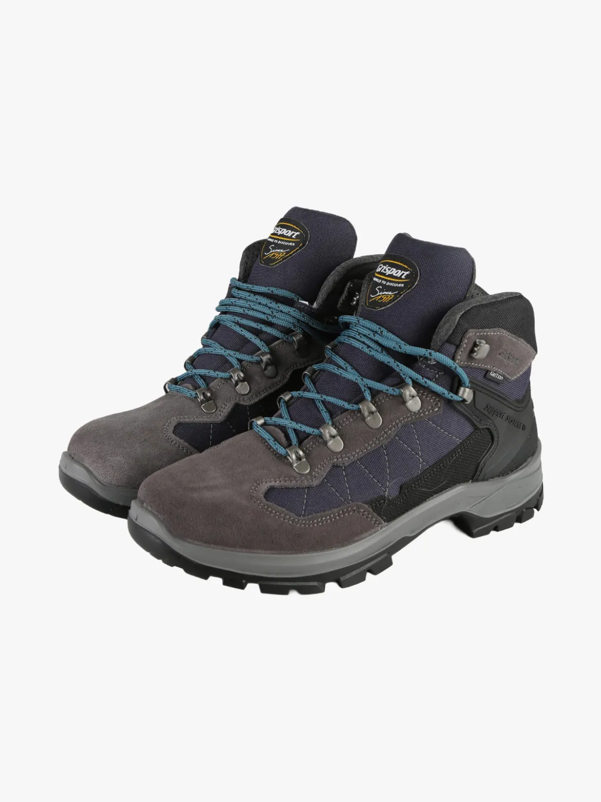 Grisport Scarponcini da trekking uomo in pelle - grigio scuro