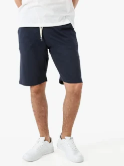 Guy Bermuda da uomo in felpa con coulisse - blu scuro