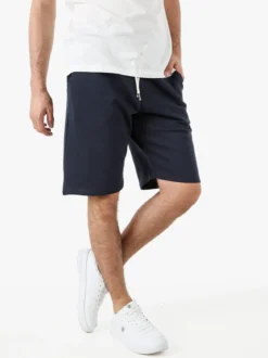 Guy Bermuda da uomo in felpa con coulisse - blu scuro